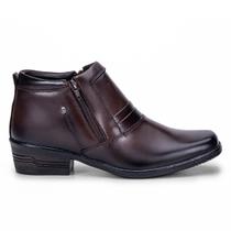 Bota Masculina Couro Social Country Bico Quadrado Cano Baixo Cor:MarromTamanho:40Gênero:Masculino
