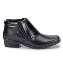 Bota Masculina Couro Social Country Bico Quadrado Cano Baixo Cor:PretoTamanho:44Gênero:Masculino
