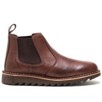 Bota Masculina Couro Tratorado Cano Curto Elástico Conforto