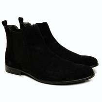 Bota Masculina de Camurça Preta Botina Moderna Clássica Atemporal Dia a Dia Conforto Extremo Berganno Bota Masculina de Camurça Preta Botina Moderna Clássica Atemporal Dia a Dia Conforto Extremo Berganno