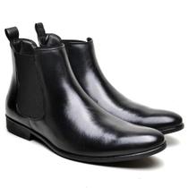 Bota Masculina de Couro Chelsea Preto