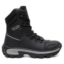 Bota Masculina de Couro Legitimo Adventure Militar Tatica Biqueira Frontal Coturno Masculino Trilhas CATTERPRO presente aniversario para homens