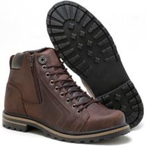 Bota Masculina De COURO Resistente Coturno Estilo Militar Confortavel R1911 - Avenida SHOP