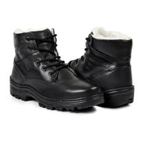 Bota Masculina de Inverno para Neve em Couro em Lã Impermeáv
