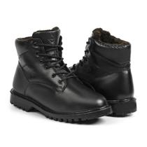 Bota Masculina de Inverno para Neve em Couro em Lã Impermeáv