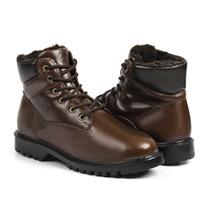 Bota Masculina de Inverno para Neve em Couro em Lã Impermeáv