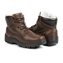 Bota Masculina de Inverno para Neve em Couro em Lã Impermeáv