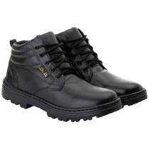 Bota Masculina de Segurança de Couro Legítimo para Trabalho Preta de Cano Curto Confortável Bico Reforçado Resistente com Palmilha com CA 50782