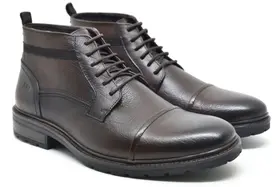 Bota Masculina Democrata Astro Couro Cadarço Garage Confortável