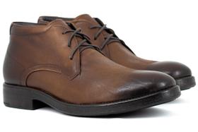 Bota Masculina Democrata Casual Garage Dust Couro Cano Baixo Confortável