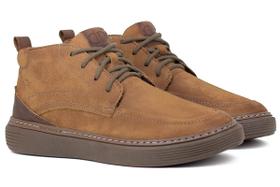 Bota Masculina Democrata Denim Clash Couro Com Cadarço Confortável