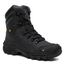 Bota Masculina Em Couro Biqueira Pvc Cano Longo Leve Com C.a