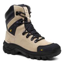 Bota Masculina Em Couro Biqueira Pvc Cano Longo Leve Com C.a