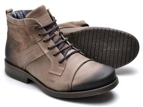 Bota Masculina Em Couro Brown