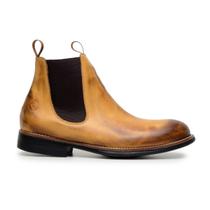 Bota Masculina Em Couro Whisky Coturno Botina Rodeio Passeio