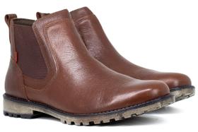 Bota Masculina Ferracini 24h Cross Couro Chelsea Elástico Confortável Tratorada