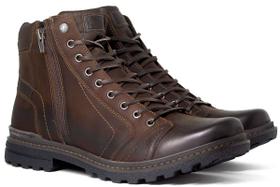 Bota Masculina Freeway Absolut Couro Legítimo Coturno Militar Com Zíper