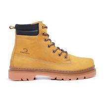 Bota Masculina Frontinni Coturno Adventure Couro Nobuck Amarelo