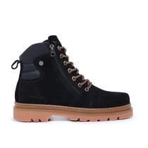 Bota Masculina Frontinni Coturno Adventure Zíper Lateral em Couro Preto