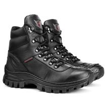 Bota Masculina Militar Couro Cano Curto Impermeável Coturno