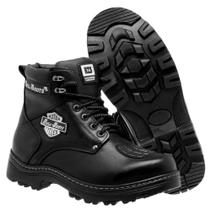 Bota Masculina Motociclista Cano Médio em Couro