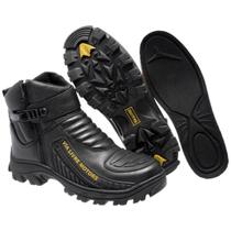 Bota Masculina Motoqueiro de Couro Linha Premium Cor Preto