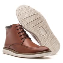 Bota Masculina Oxford Cano Alto Couro Legitimo Castanho Casual Esport Fino