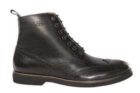 Bota Masculina Oxford em Couro Naturale Preta - Cód: 46201