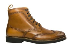 Bota Masculina Oxford em Couro Naturale Tan - Cód 46201 Bota Masculina Oxford em Couro Naturale Tan - Cód 46201