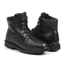 Bota Masculina para Neve em Couro Forrada com Lã e Impermeáv