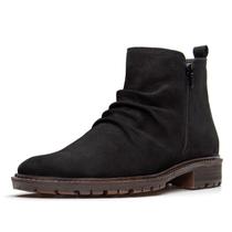 Bota Masculina Pierrô cano curto conforto couro legítimo cor preto