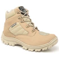 Bota Masculina PM Segurança Proteção Couro Legítimo Areia Bota Masculina PM Segurança Proteção Couro Legítimo Areia
