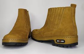 Bota Masculina Polo Byzzon Couro Legitimo Castor