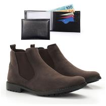 Bota Masculina Pórtice Conforto Resistente Dia a Dia Com Carteira Marrom Bota Masculina Pórtice Conforto Resistente Dia a Dia Com Carteira Marrom