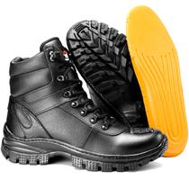 Bota Masculina Preta Casual Militar Couro Cano Curto Coturno Semi Impermeável Bota Masculina Preta Casual Militar Couro Cano Curto Coturno Semi Impermeável