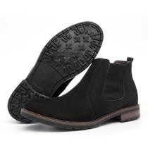 Bota Masculina Preta Country Camurça Calce Facil Elástico