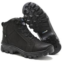 Bota Masculina Preta Moda Coturno Tratorada Segurança Couro Bota Masculina Preta Moda Coturno Tratorada Segurança Couro