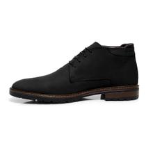 Bota Masculina Preto Botina Fechamento Cadarço Couro Legitimo Nobuck Original Bota Masculina Preto Botina Fechamento Cadarço Couro Legitimo Nobuck Original