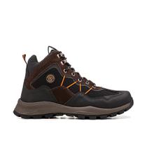 Bota Masculina Preto e Marrom Couro Adventure Fork Attack