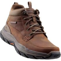 Bota Masculina Respected Boswell Goodyear Couro 204454 Skechers Marrom