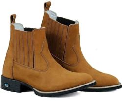 Bota Masculina RR Botas Cano Curto em Couro com Elastico Bico Redondo Bota Masculina RR Botas Cano Curto em Couro com Elastico Bico Redondo