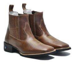 Bota Masculina RR Botas Texana Country em Couro Bico Quadrado Bota Masculina RR Botas Texana Country em Couro Bico Quadrado
