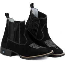 Bota Masculina RR Botas Texana Country em Couro Elastico com Bordado Bico Quadrado Bota Masculina RR Botas Texana Country em Couro Elastico com Bordado Bico Quadrado