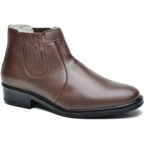 Bota Masculina Social Botina Super Leve Em Couro Legítimo Envio Já