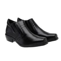 Bota Masculina Social Zíper Laterais Confort Moderna Preta Calce Fácil