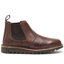 Bota Masculina Solado Costurado Couro Elástico Confortável