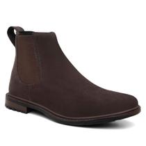 Bota masculina texana chelsea botina country camurça bico redondo confortavel