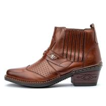 Bota Masculina Texana Country Elastico Couro Legitimo - RM