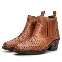 Bota Masculina Texana Country Elastico Couro Legitimo