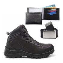 Bota Masculina Trakking Com Carteira e Cinto Coturnos Estilo Adventure Confortável Leve